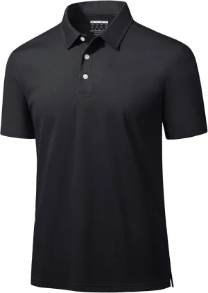 MAGCOMSEN Men's Polo Shirts 3 Buttons Casual Work T Shirts Quick Dry Short Sleeve Golf Shirt Pique Jersey Outdoor Performance