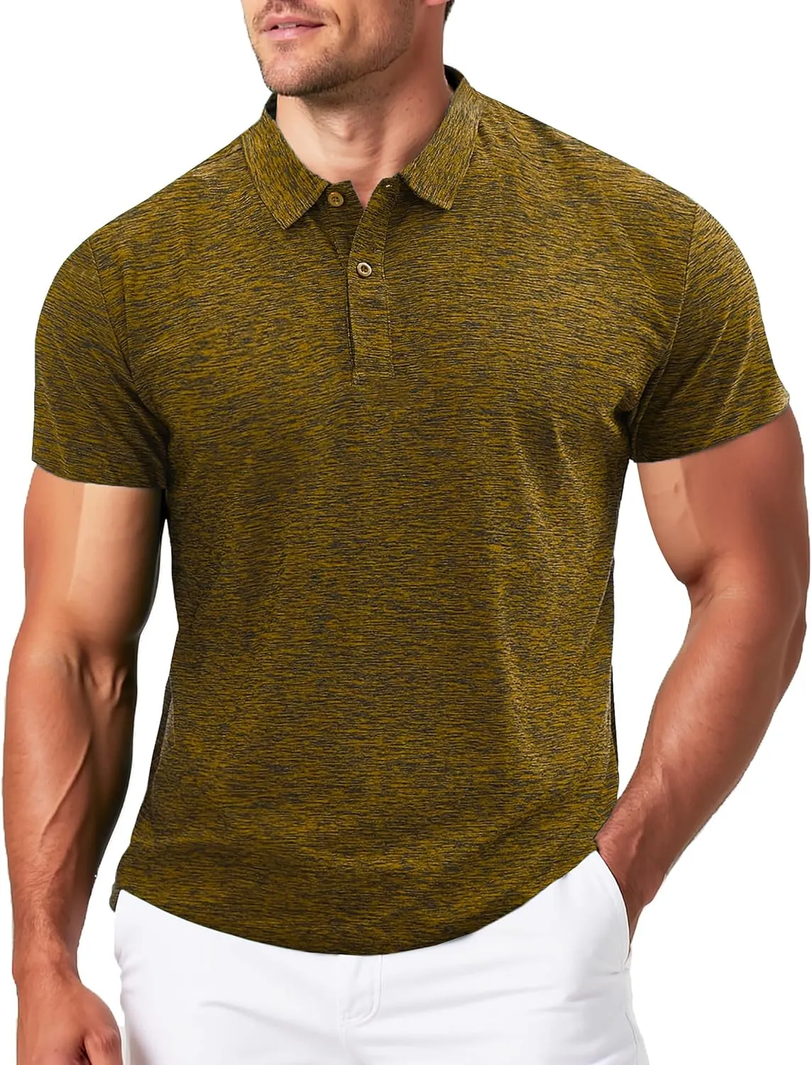 MAGCOMSEN Mens Polo Shirts Dry Fit Golf Shirts Moisture Wicking Athletic Workout Golf Polo Tees Casual Collared Shirt