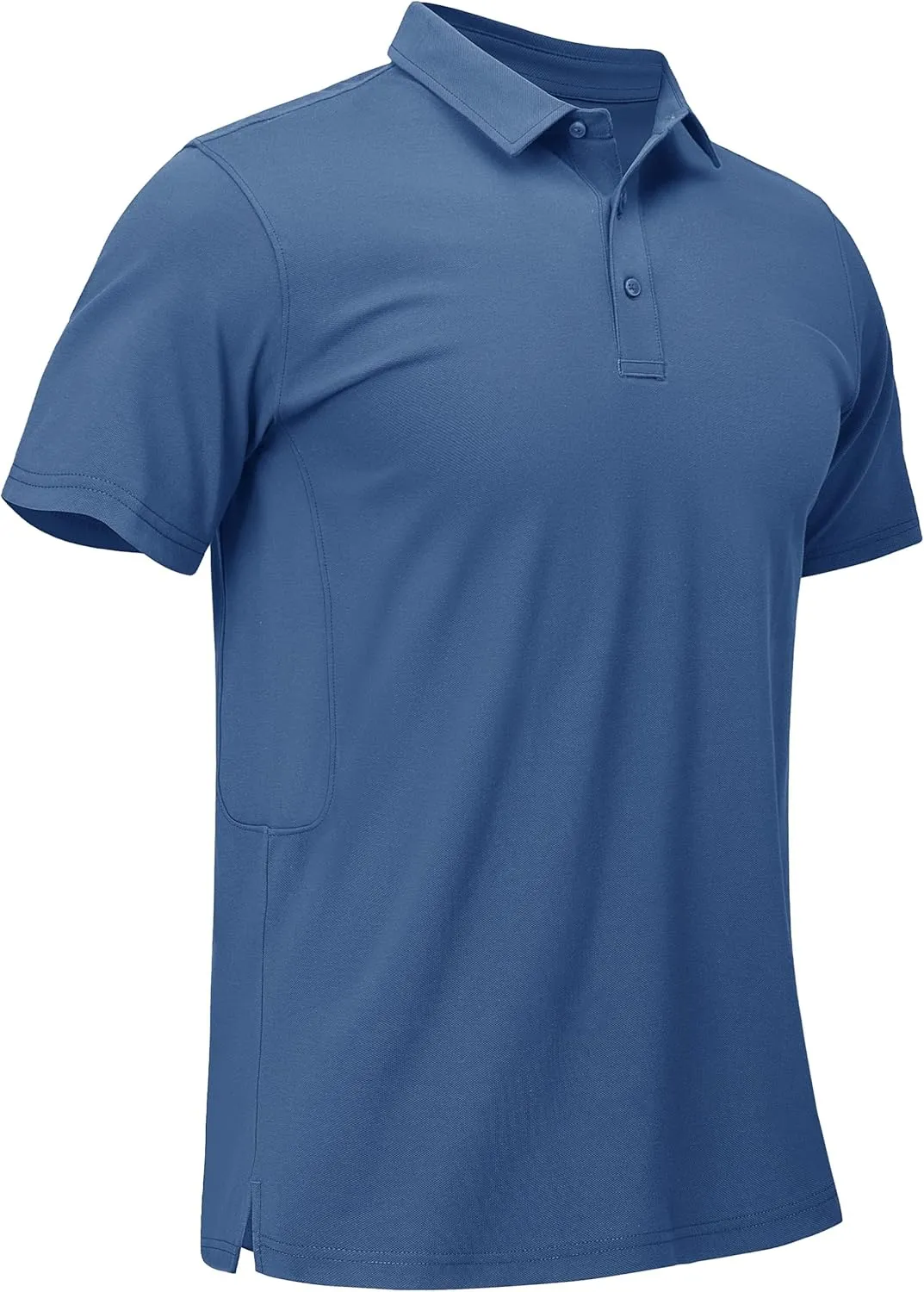 MAGCOMSEN Men's Polo Shirts Short Sleeve Cotton Pique Golf Shirt Casual Collared Shirt Lightweight Work Shirts with 3 Buttons