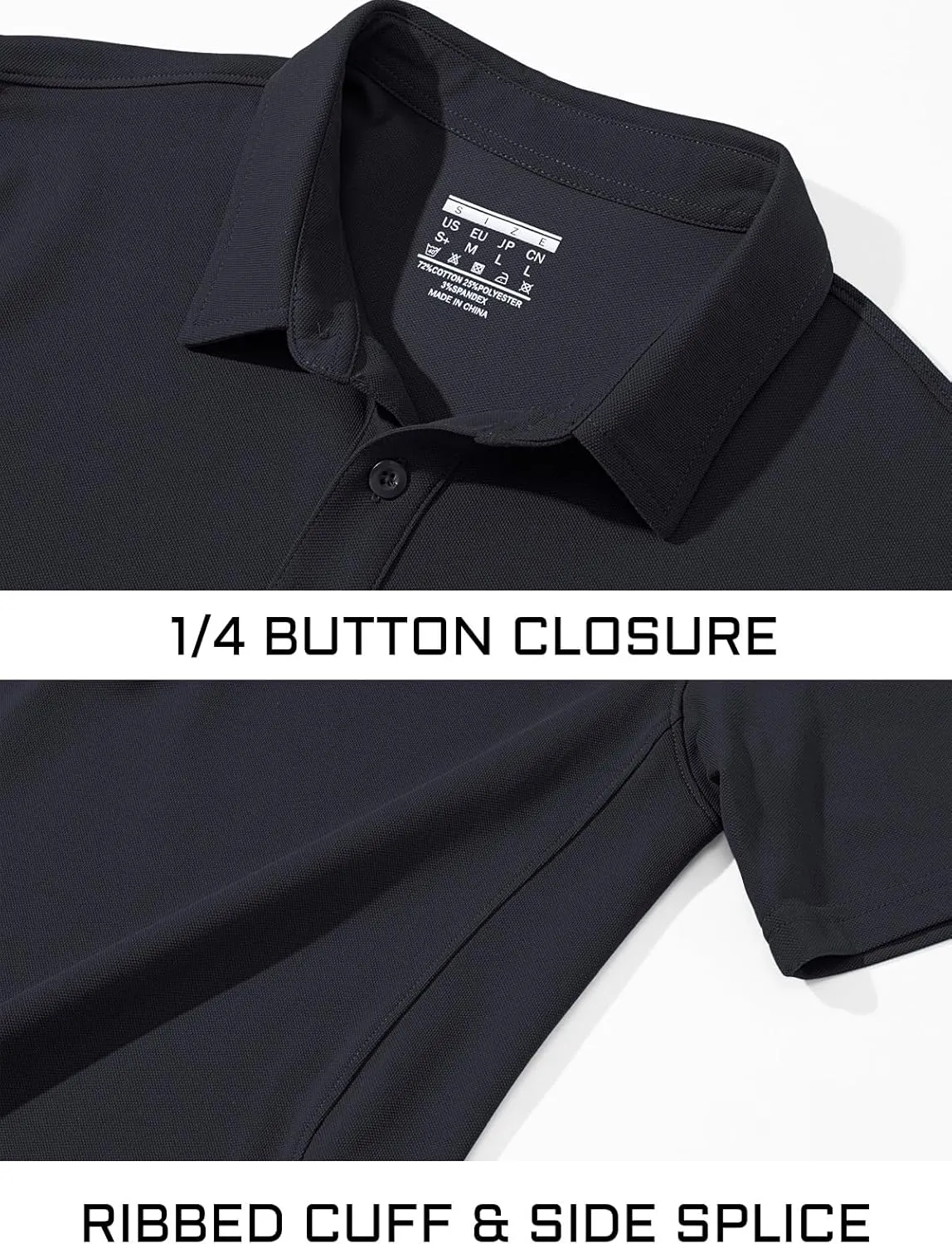 MAGCOMSEN Men's Polo Shirts Short Sleeve Cotton Pique Golf Shirt Casual Collared Shirt Lightweight Work Shirts with 3 Buttons