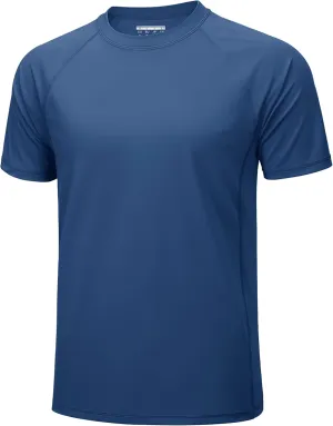 MAGCOMSEN Men's Short Sleeve UPF 50  T-Shirt Swim Quick Dry Rash Guard Athletic Surf Shirts Performance Water Shirts