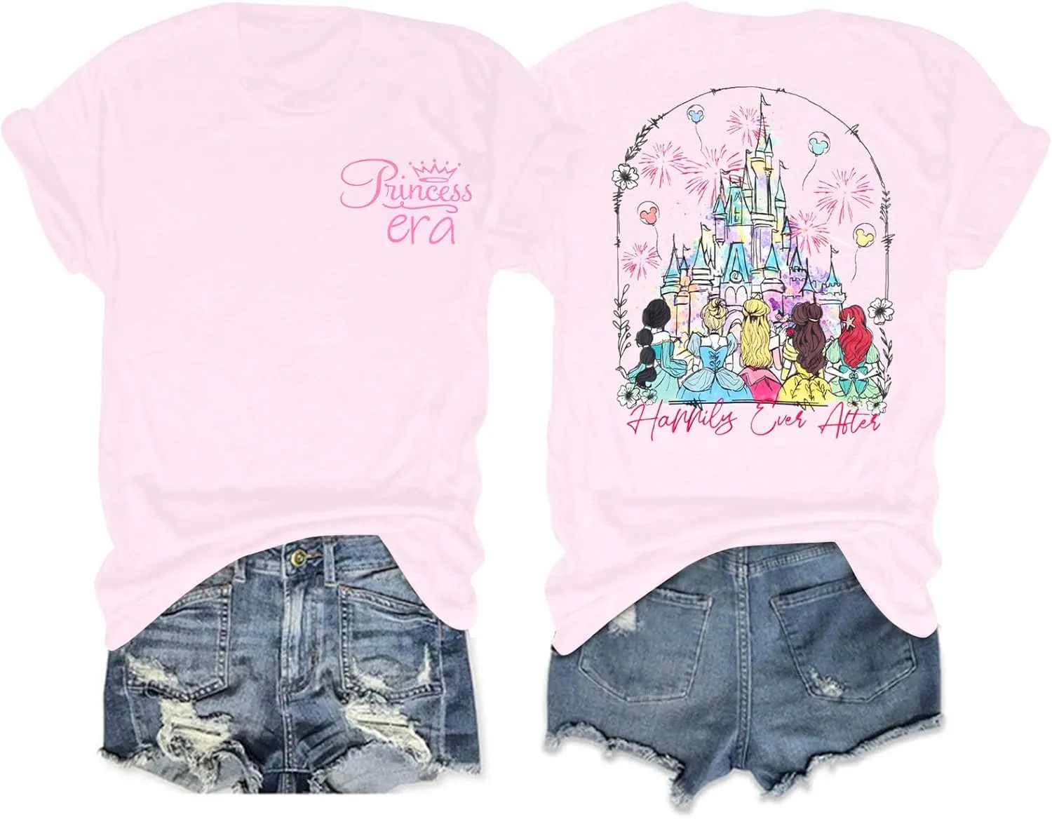 Magic Kingdom Shirts Castle T Shirts for Women Princess Castle Shirt Funny Vacation Trip Tee Casual Holiday Top