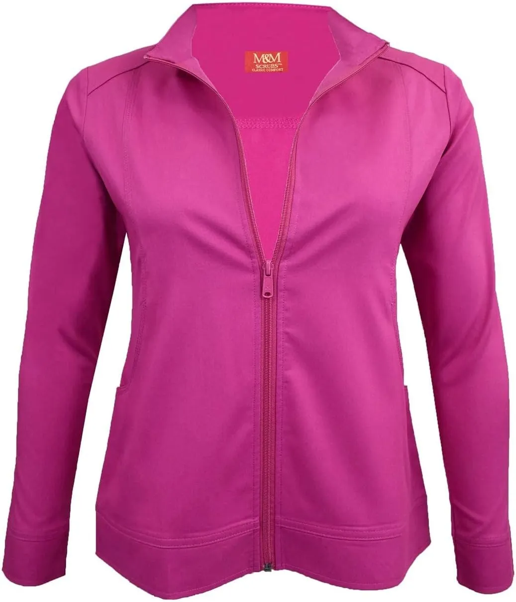 M&M SCRUBS Women's Ultra Soft Front Zip Warm-Up Scrub Jacket