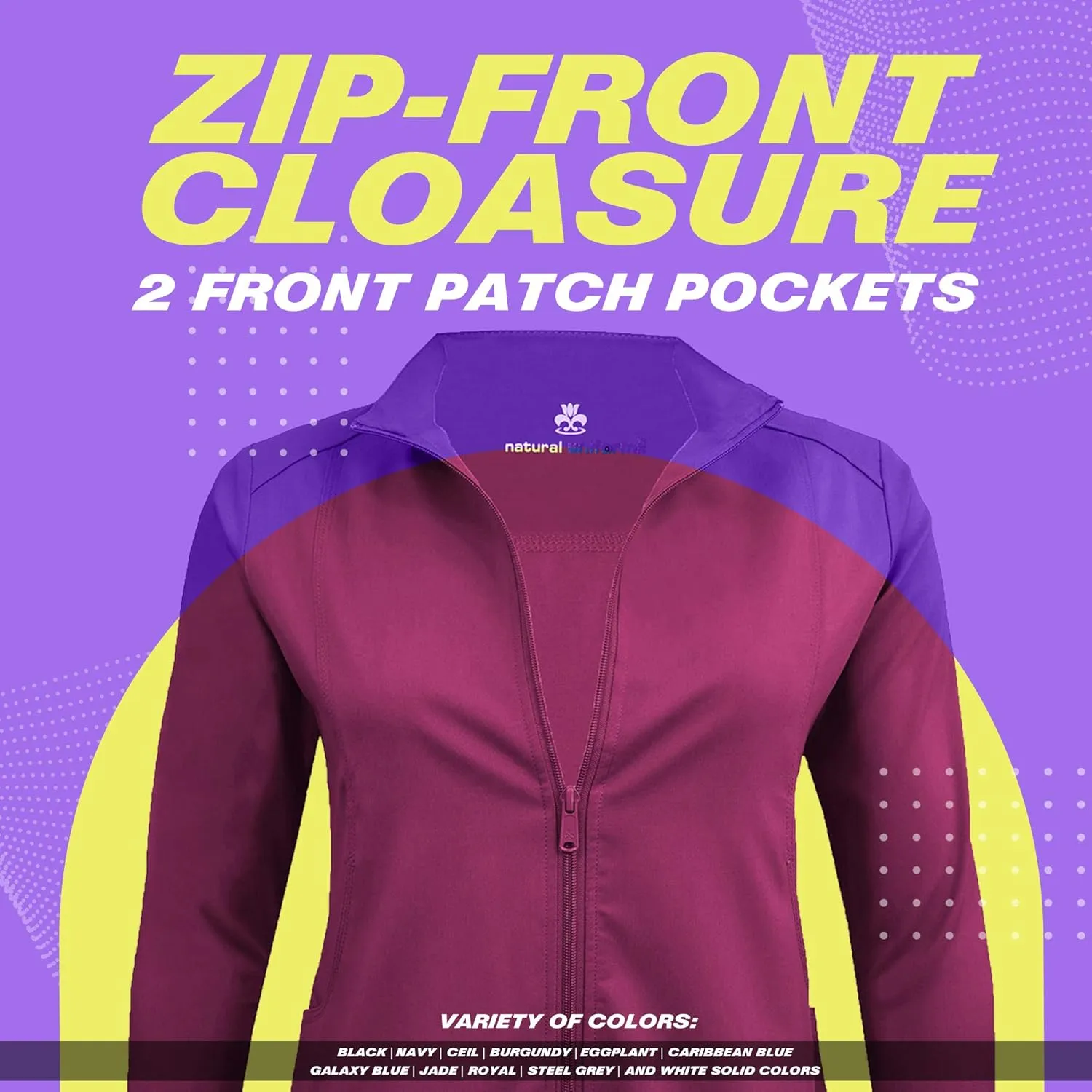M&M SCRUBS Women's Ultra Soft Front Zip Warm-Up Scrub Jacket