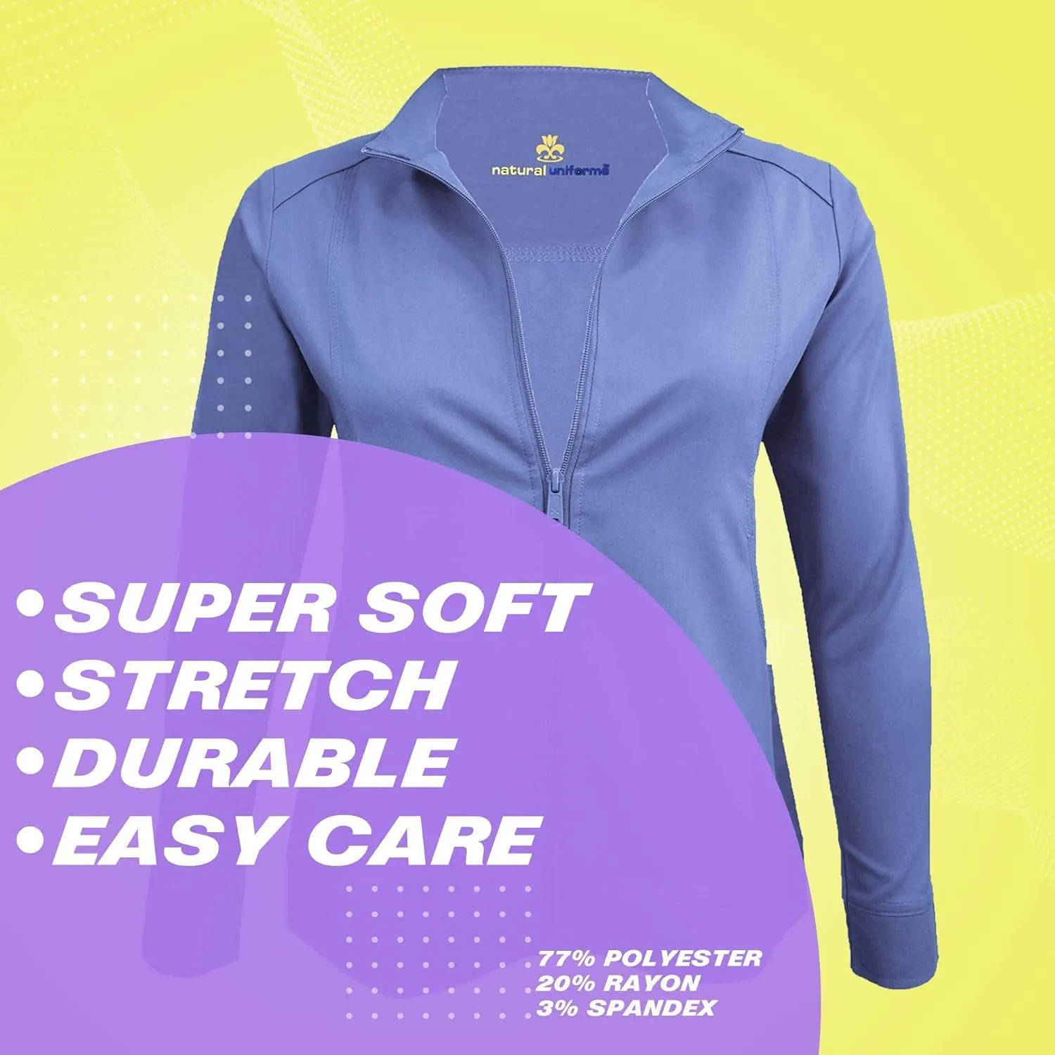 M&M SCRUBS Women's Ultra Soft Front Zip Warm-Up Scrub Jacket
