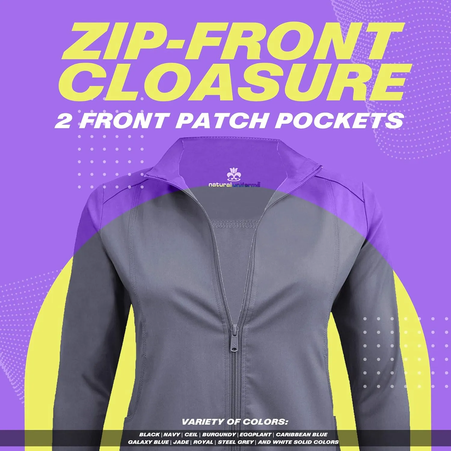 M&M SCRUBS Women's Ultra Soft Front Zip Warm-Up Scrub Jacket