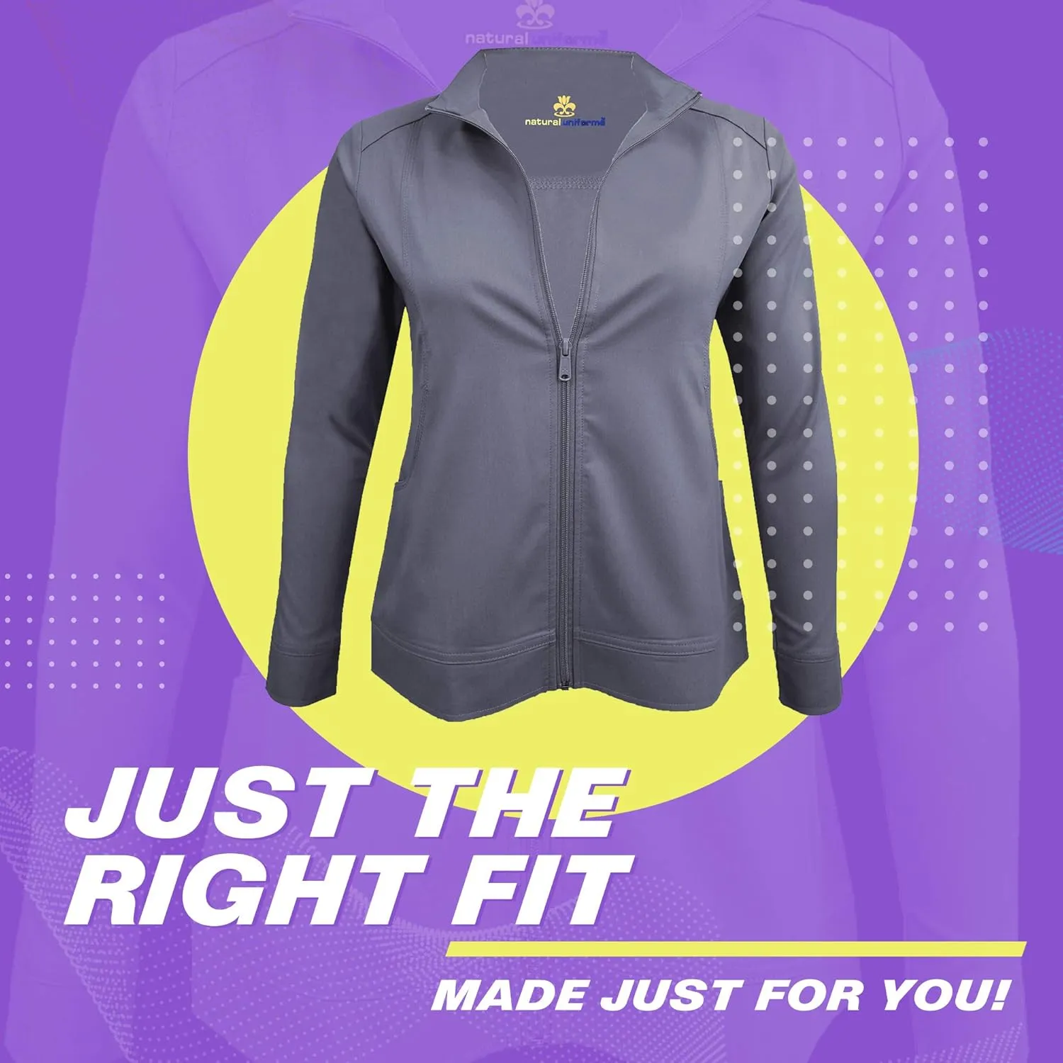M&M SCRUBS Women's Ultra Soft Front Zip Warm-Up Scrub Jacket