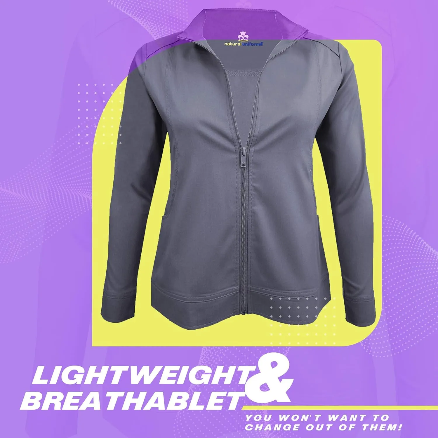 M&M SCRUBS Women's Ultra Soft Front Zip Warm-Up Scrub Jacket