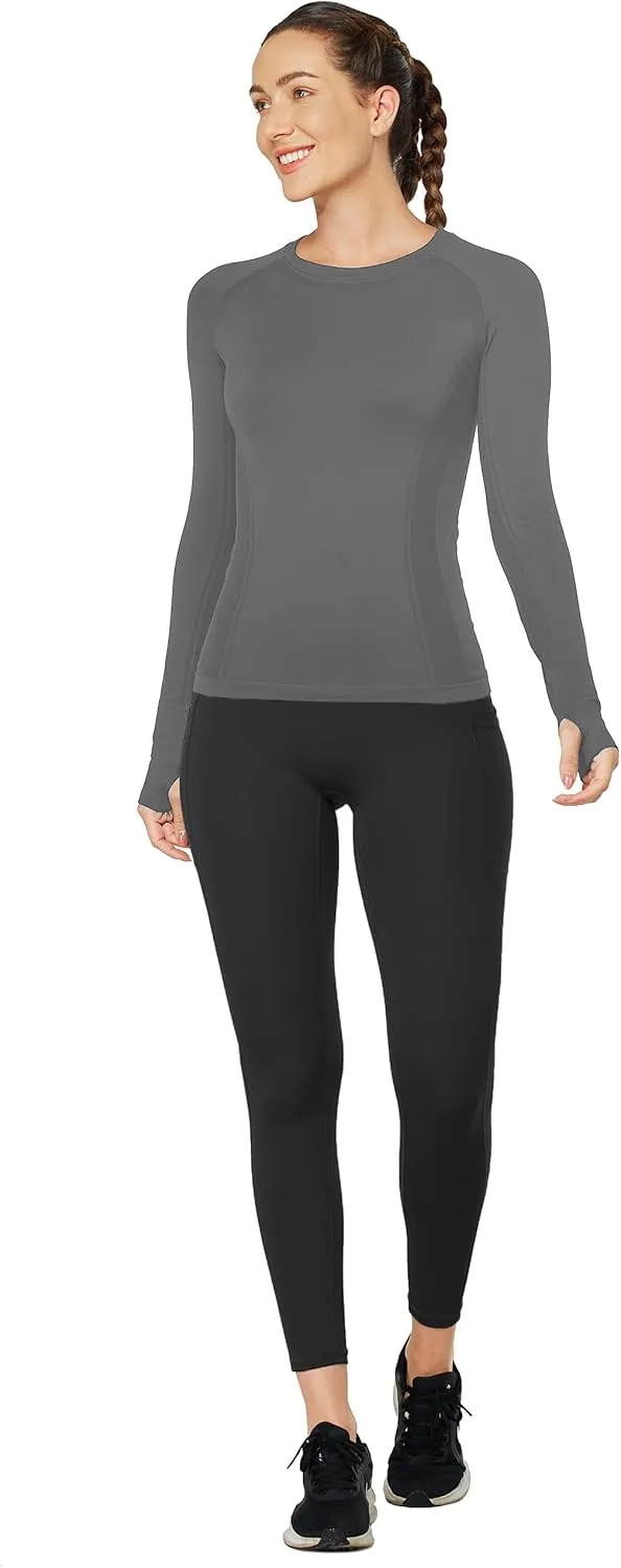MathCat Workout Shirts for Women Long Sleeve, Workout Tops for Women, Quick Dry Gym Athletic TopsSeamless Yoga Shirts