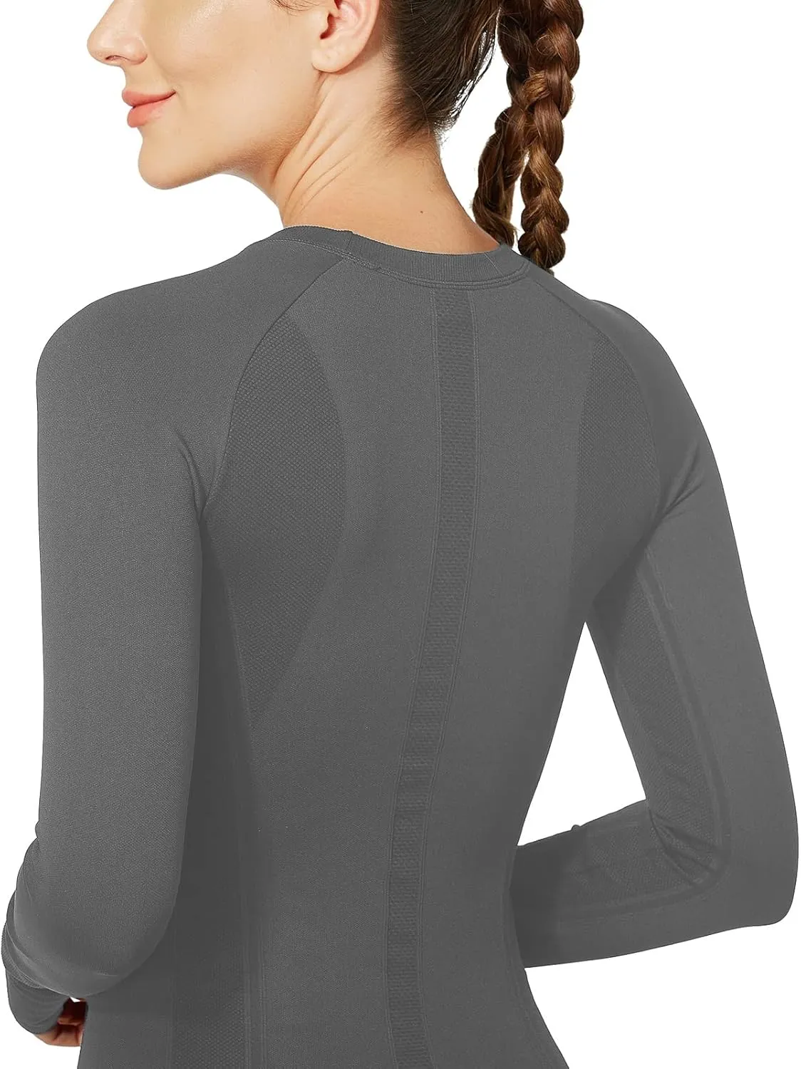 MathCat Workout Shirts for Women Long Sleeve, Workout Tops for Women, Quick Dry Gym Athletic TopsSeamless Yoga Shirts