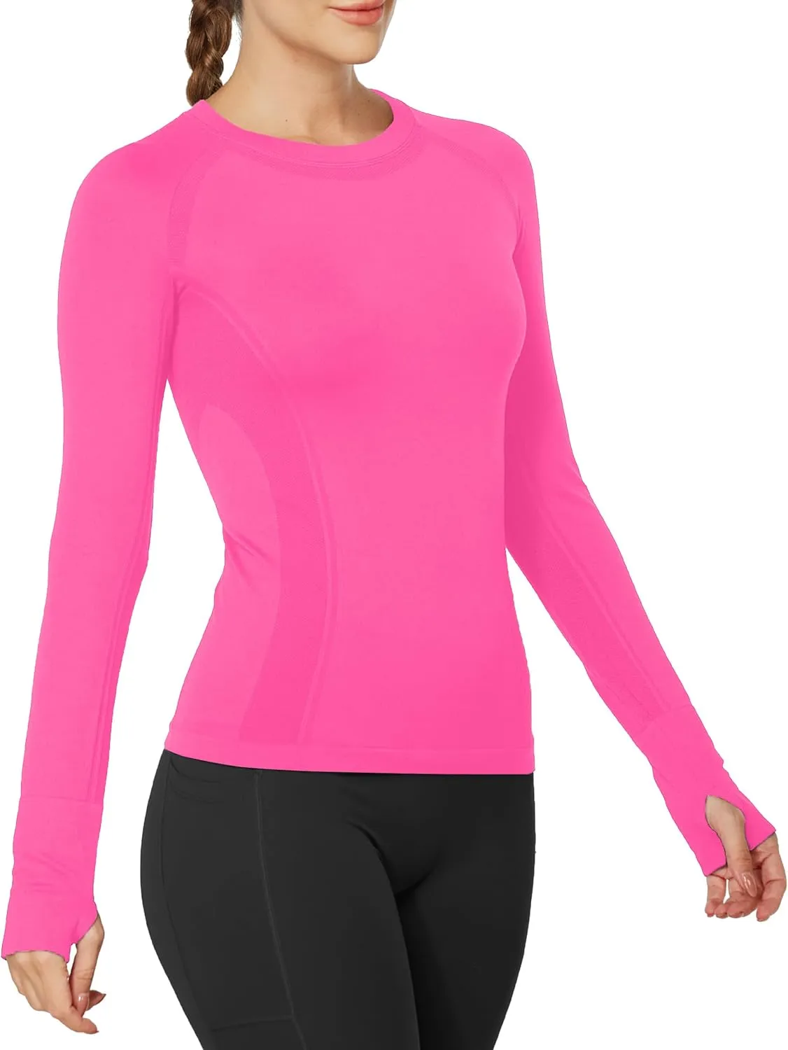MathCat Workout Shirts for Women Long Sleeve, Workout Tops for Women, Quick Dry Gym Athletic TopsSeamless Yoga Shirts