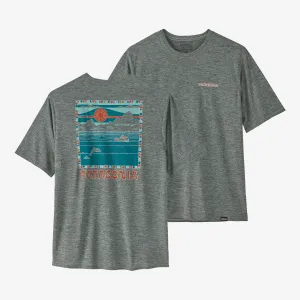 Men's Capilene Cool Casual Graphic Shirt - Waters Patagonia Summit Swell Color: Sleet Green X-Dye