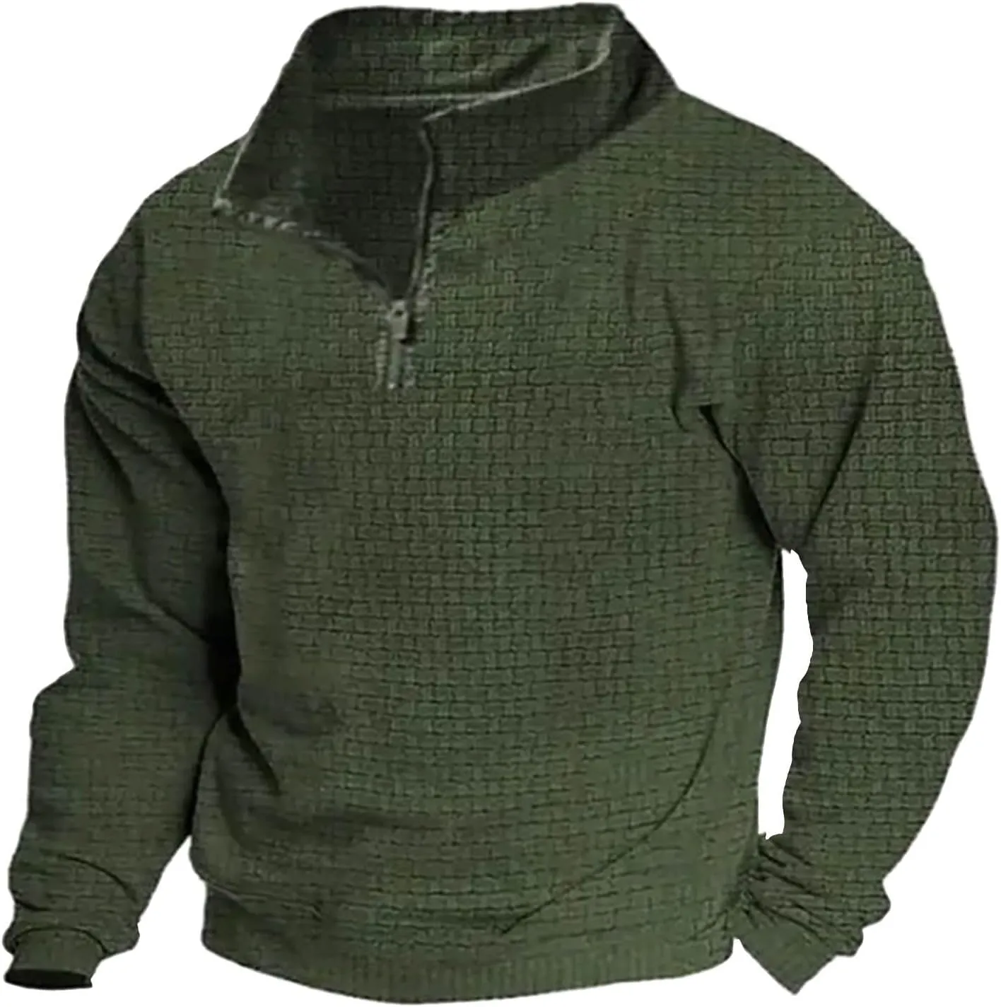 Mens Corduroy Pullover Sweatshirt Long Sleeve Button Up Polo Shirt Casual Fashion Plain Outdoor Fall Thermal Sweaters
