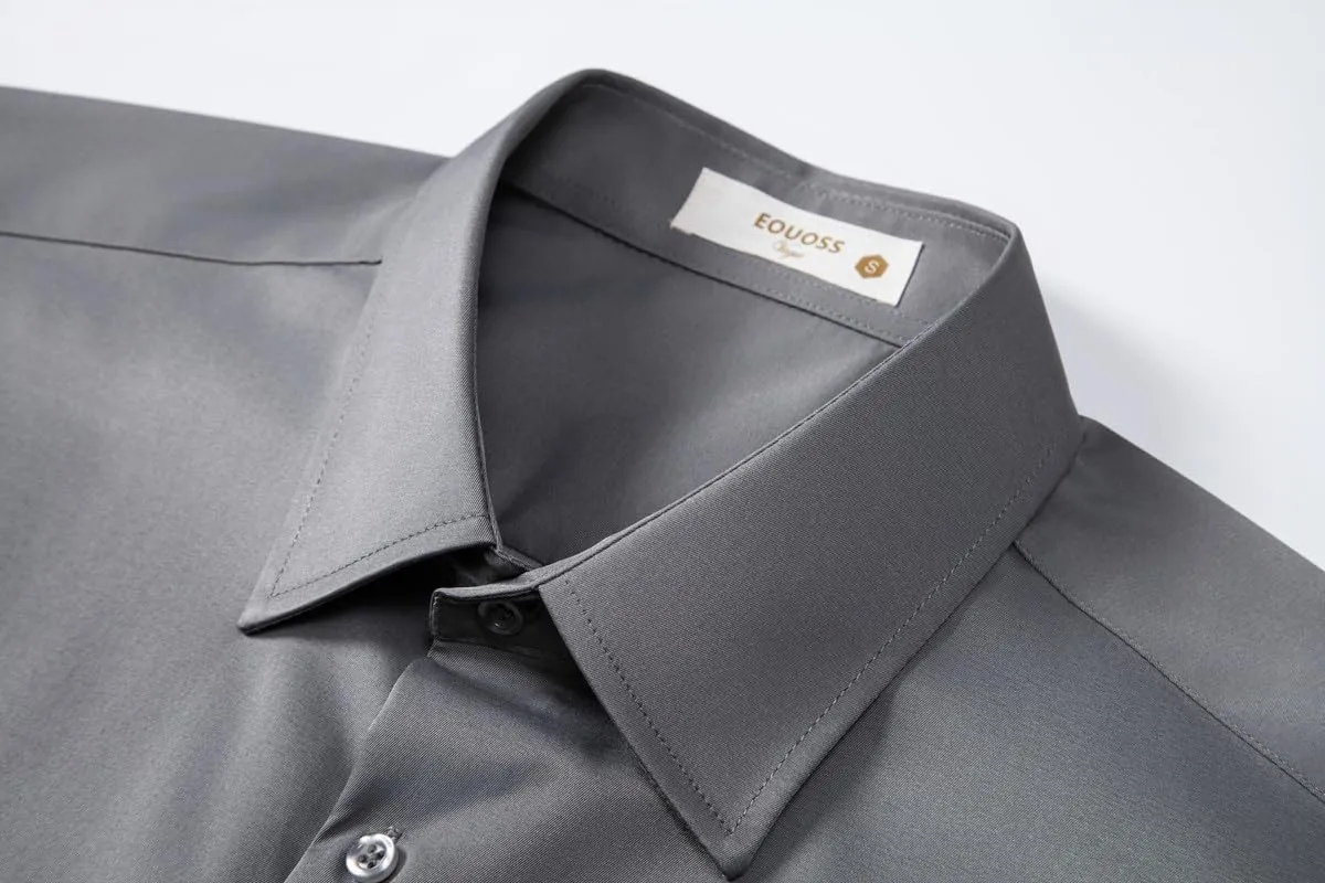 Men's Dress Shirts Formal Slim Fit Stretch Long Sleeve Button Down Shirt for Men Wrinkle Free Collar Business Shirts