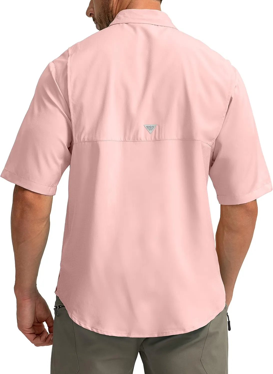 Men's Fishing Shirts with Zipper Pockets UPF 50  Lightweight Cool Short Sleeve Button Down Shirts for Men Casual Hiking