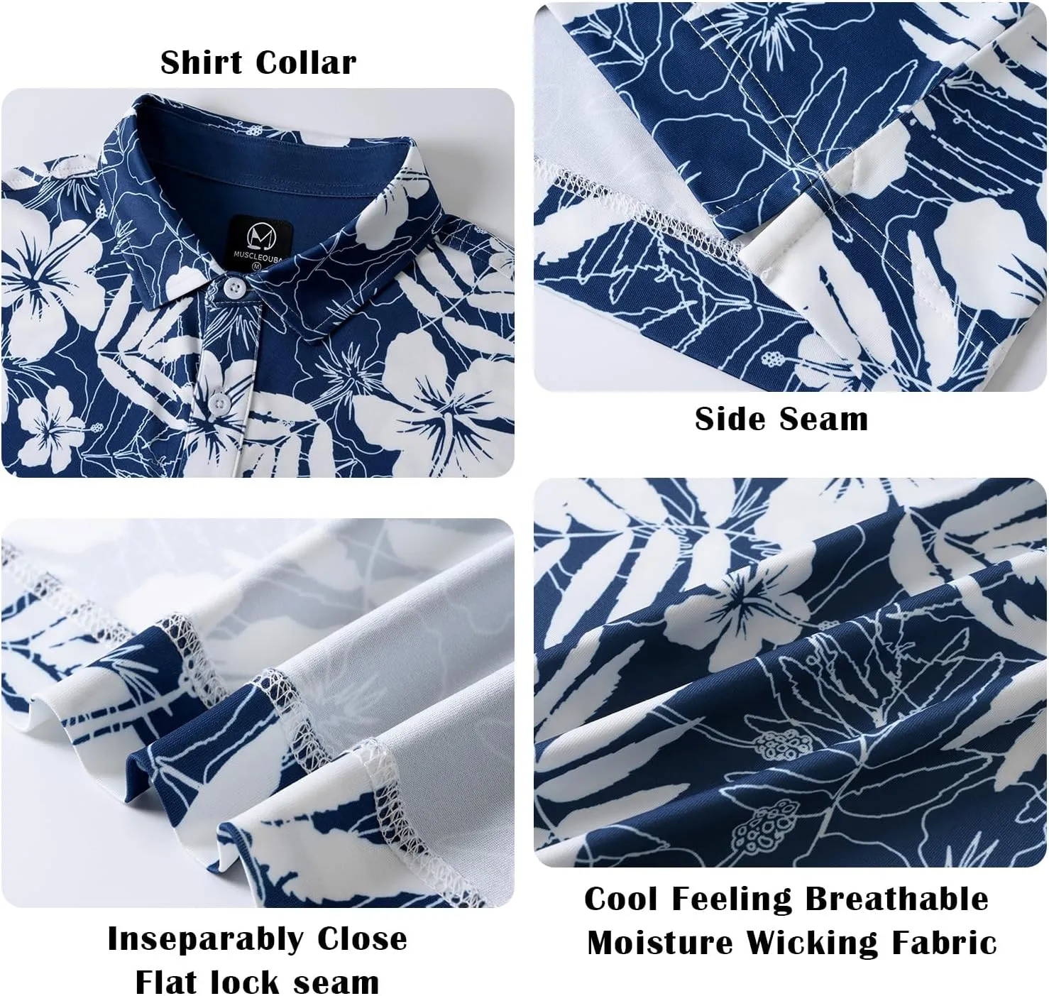 Mens Golf Shirt Moisture Wicking Dry Fit Mens Polo Shirts Dry Fit Performance Men's Golf Shirts Regular Fit Fashion Print