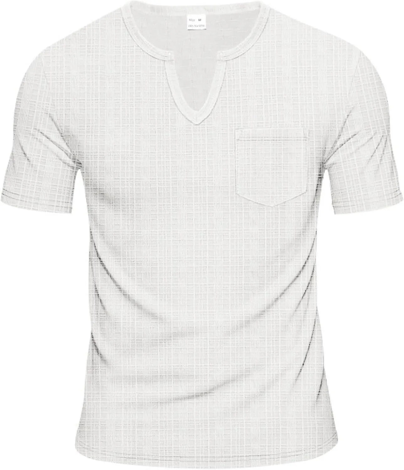 Men's Linen Henley Shirts Casual Short Sleeve V Neck Blouses Tops 2025 Summer Beach Hippie Shirts with Pocket