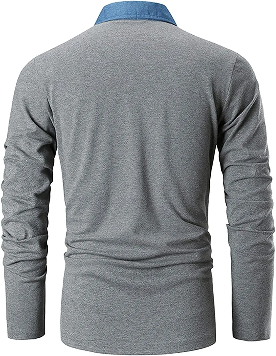 Mens Long Sleeve Polo Shirt Basic Slim Fit Long Sleeve Polo Men's Cotton Polo Shirts with Pocket Golf Shirts Men