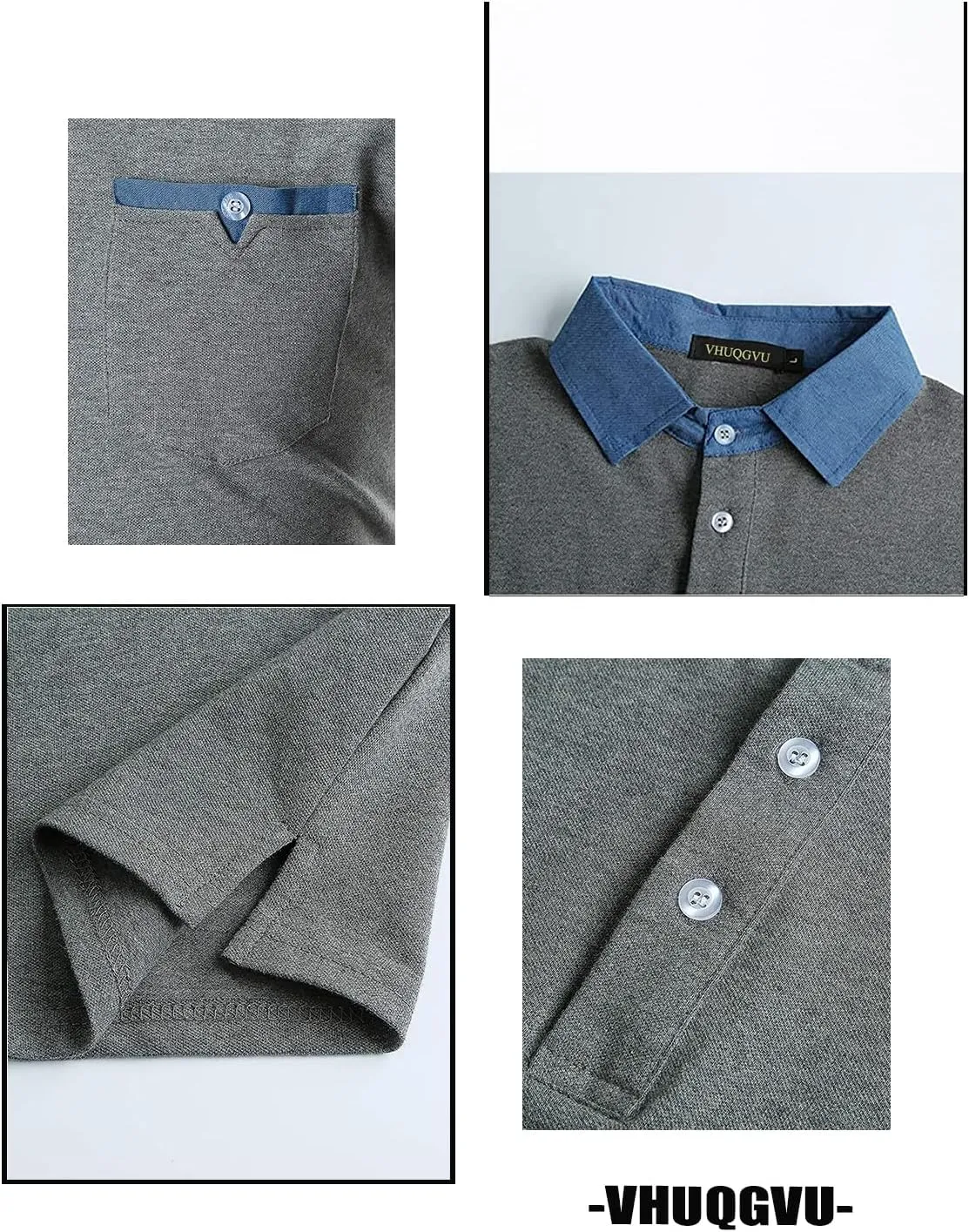 Mens Long Sleeve Polo Shirt Basic Slim Fit Long Sleeve Polo Men's Cotton Polo Shirts with Pocket Golf Shirts Men
