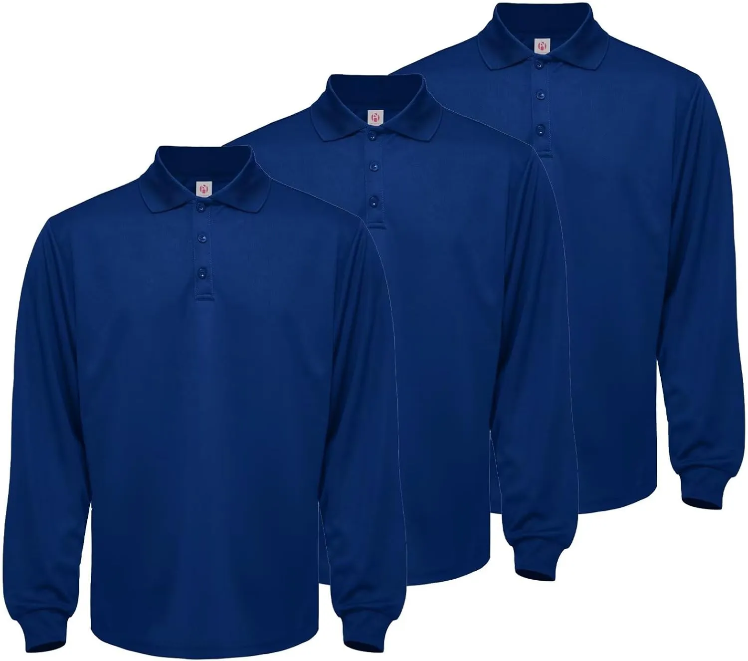 Men's Long Sleeve Polo T-Shirt Gym Pack Tactical Golf Shirts Moisture Wicking Quick Dry Shirts UPF 50 