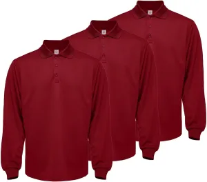 Men's Long Sleeve Polo T-Shirt Gym Pack Tactical Golf Shirts Moisture Wicking Quick Dry Shirts UPF 50 