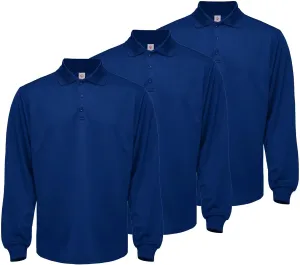 Men's Long Sleeve Polo T-Shirt Gym Pack Tactical Golf Shirts Moisture Wicking Quick Dry Shirts UPF 50 