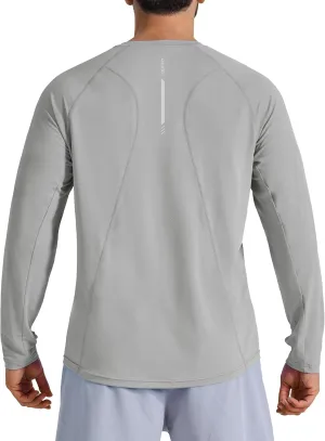 Men's Long Sleeve Sun Protection Swim Shirts UPF 50  Rash Guard Quick Dry Lightweight Fishing Shirts for Beach Summer