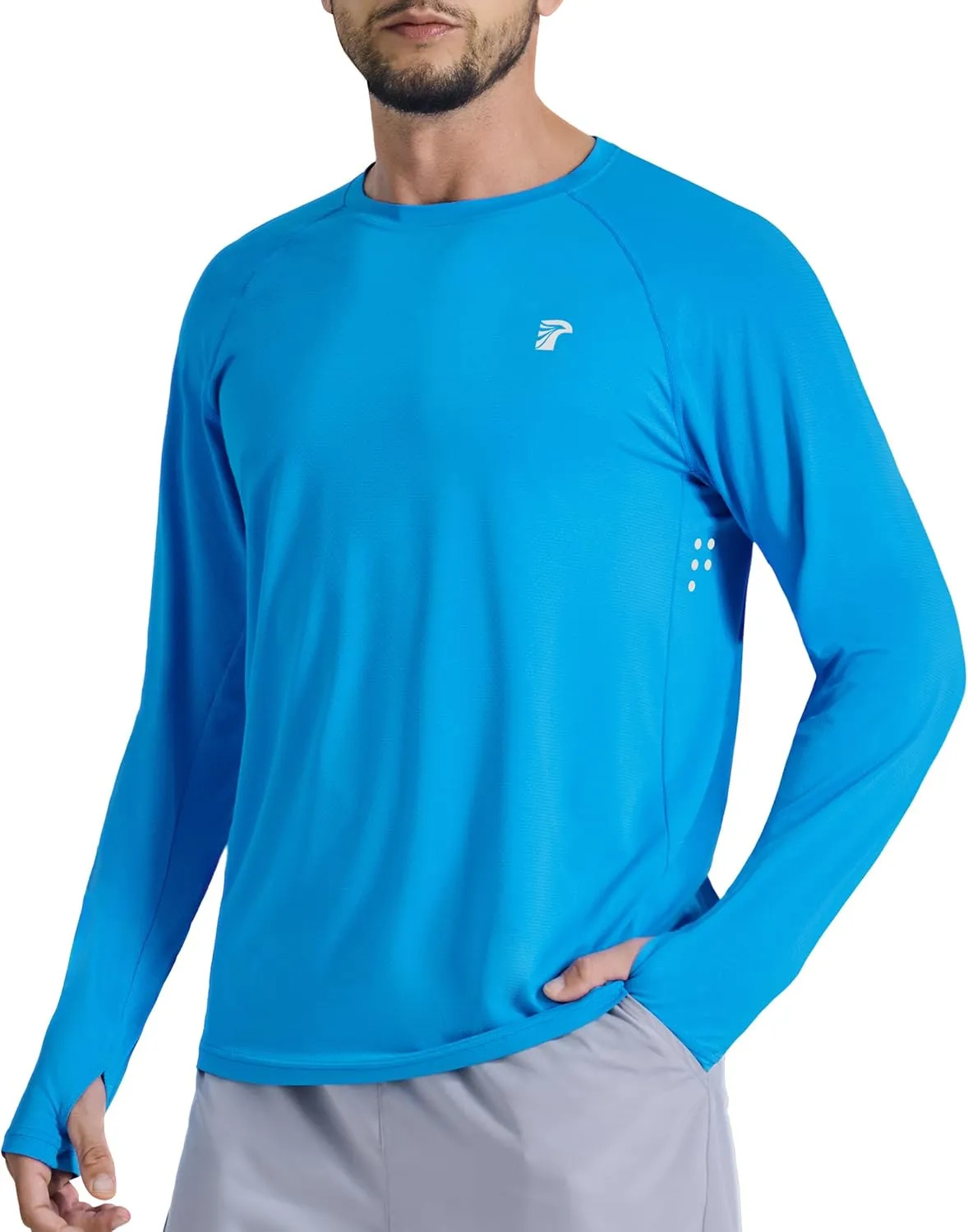Men's Long Sleeve Sun Protection Swim Shirts UPF 50  Rash Guard Quick Dry Lightweight Fishing Shirts for Beach Summer