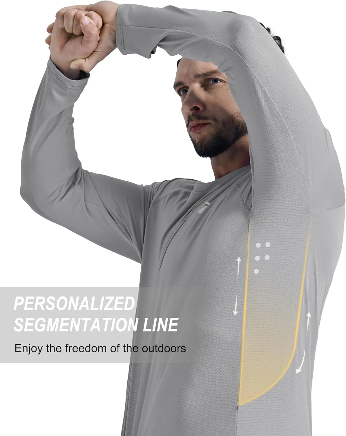 Men's Long Sleeve Sun Protection Swim Shirts UPF 50  Rash Guard Quick Dry Lightweight Fishing Shirts for Beach Summer