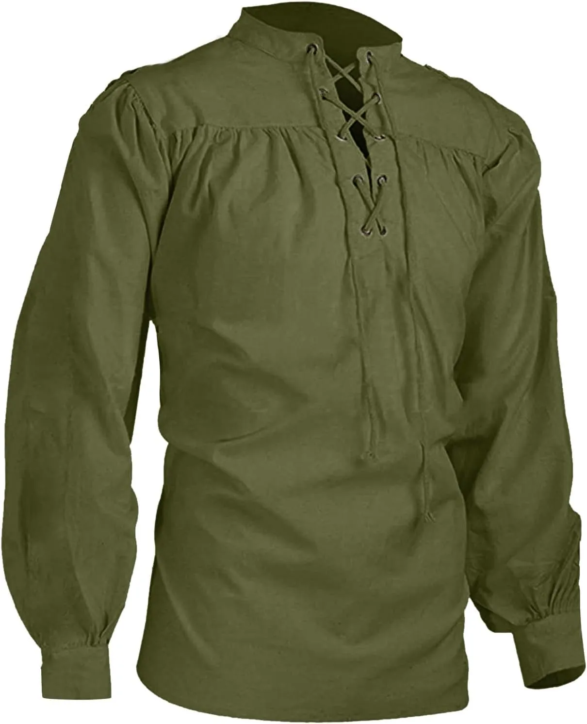 Men's Loose Linen Pirate Shirt Medieval Gothic Renaissance Shirt Long Sleeve Pirate Mercenary Costume Underwear