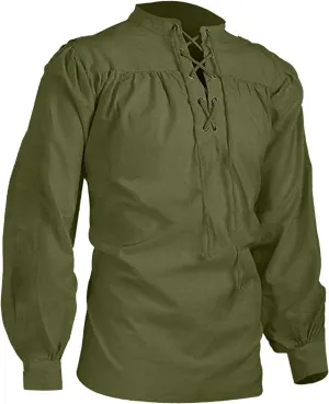 Men's Loose Linen Pirate Shirt Medieval Gothic Renaissance Shirt Long Sleeve Pirate Mercenary Costume Underwear