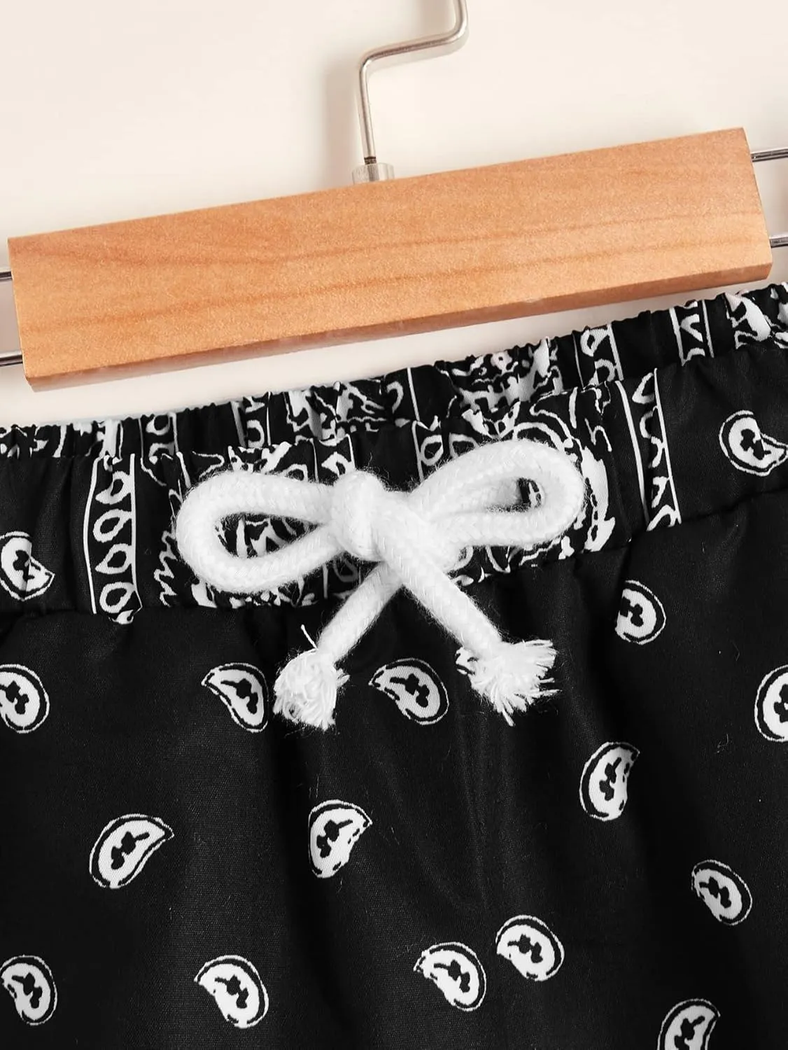 Men's Paisley Drawstring Summer Gym Workout Shorts