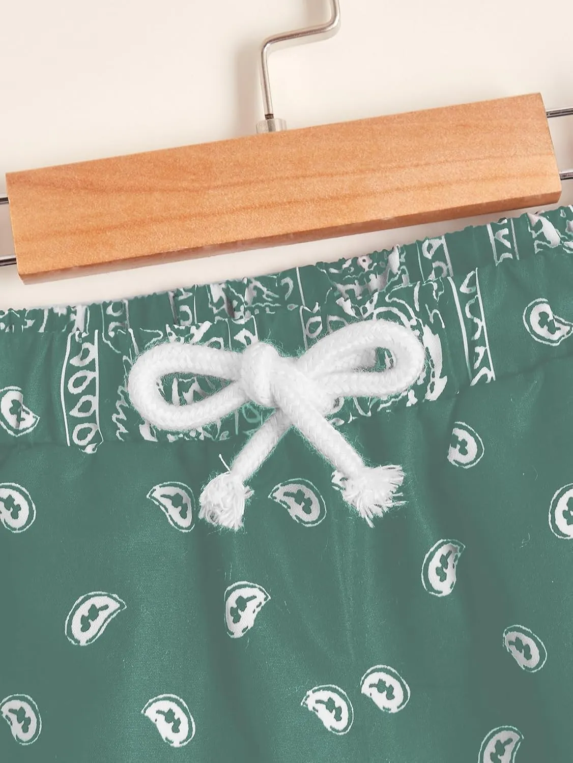 Men's Paisley Drawstring Summer Gym Workout Shorts