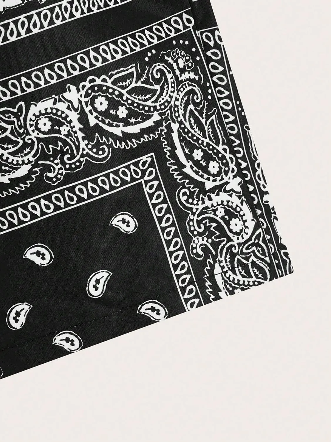 Men's Paisley Drawstring Summer Gym Workout Shorts