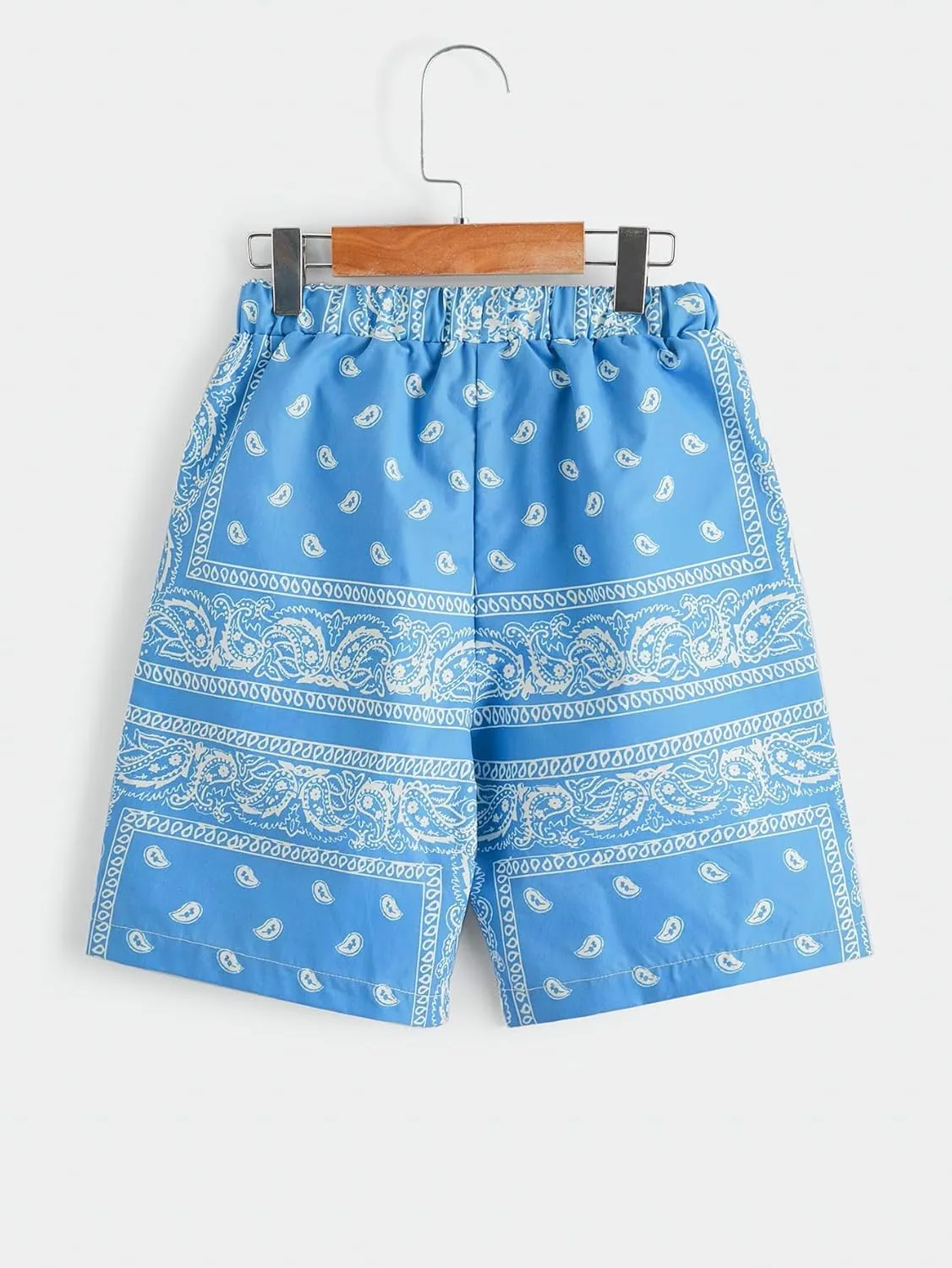 Men's Paisley Drawstring Summer Gym Workout Shorts