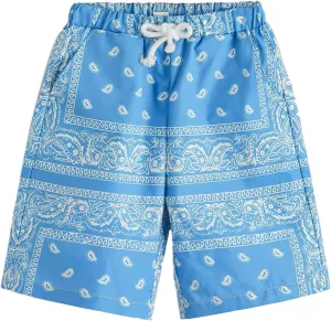 Men's Paisley Drawstring Summer Gym Workout Shorts