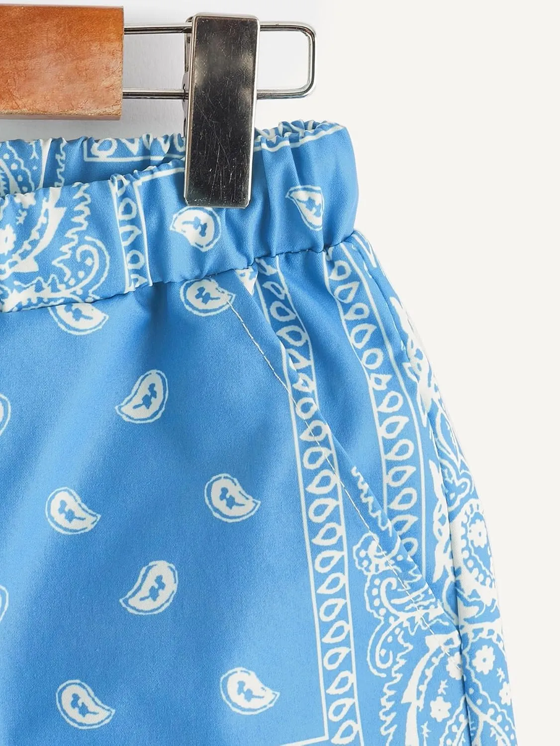Men's Paisley Drawstring Summer Gym Workout Shorts