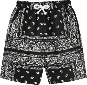 Men's Paisley Drawstring Summer Gym Workout Shorts