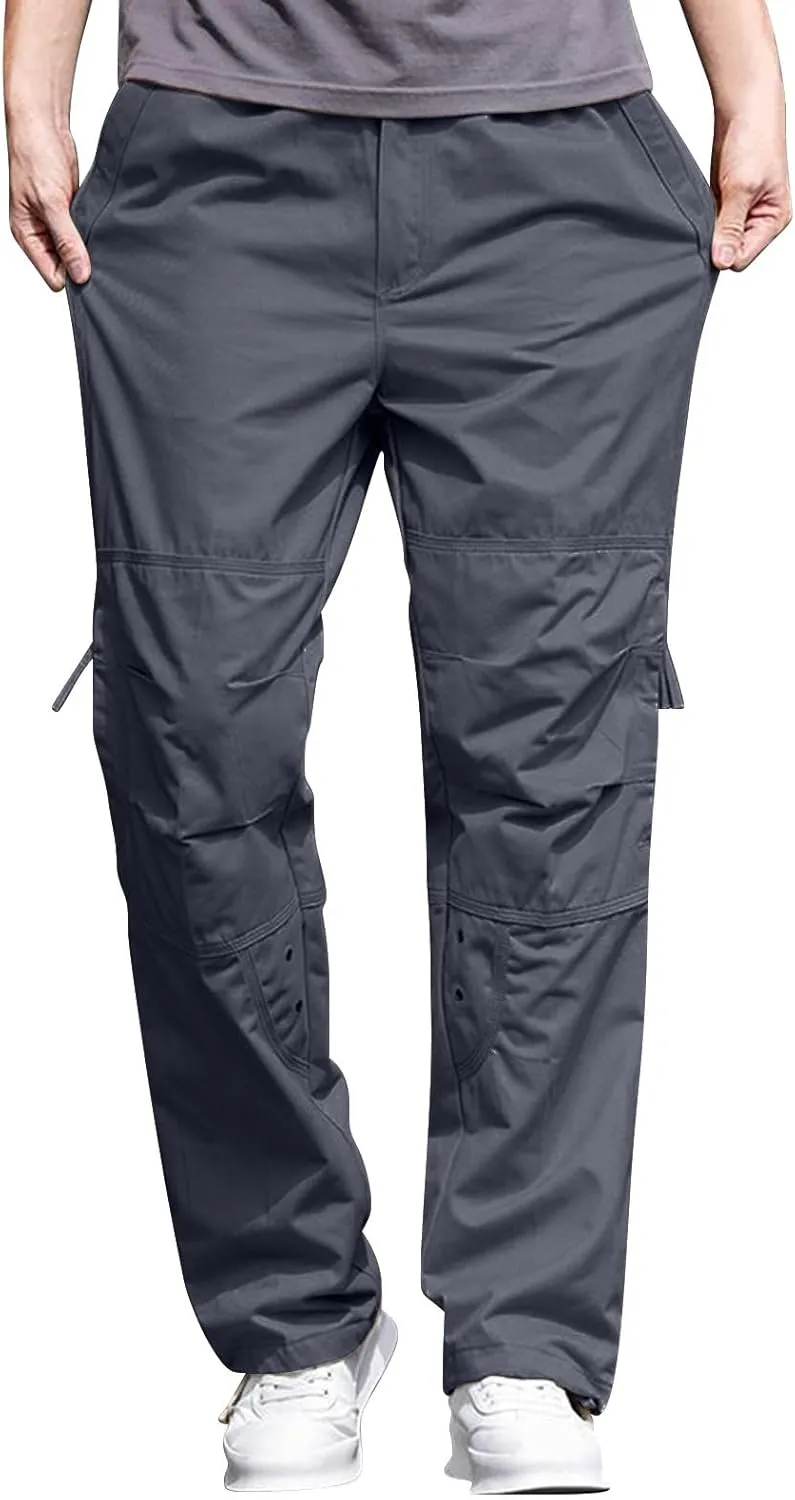Mens Pants Cargo Joggers Lightweight Cargo Sweatpants Stretch Waistband Workout Joggers Outdoor Athletic Hiking Pants