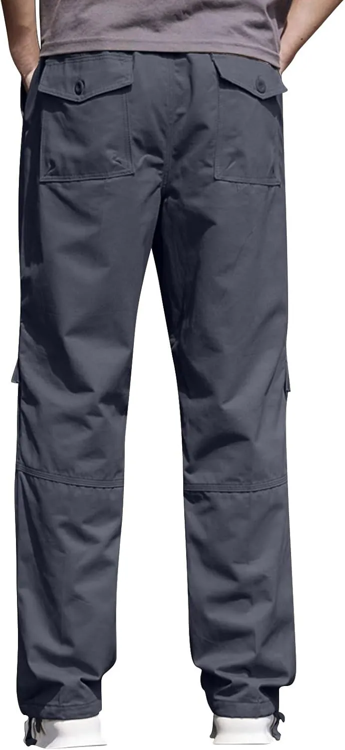 Mens Pants Cargo Joggers Lightweight Cargo Sweatpants Stretch Waistband Workout Joggers Outdoor Athletic Hiking Pants