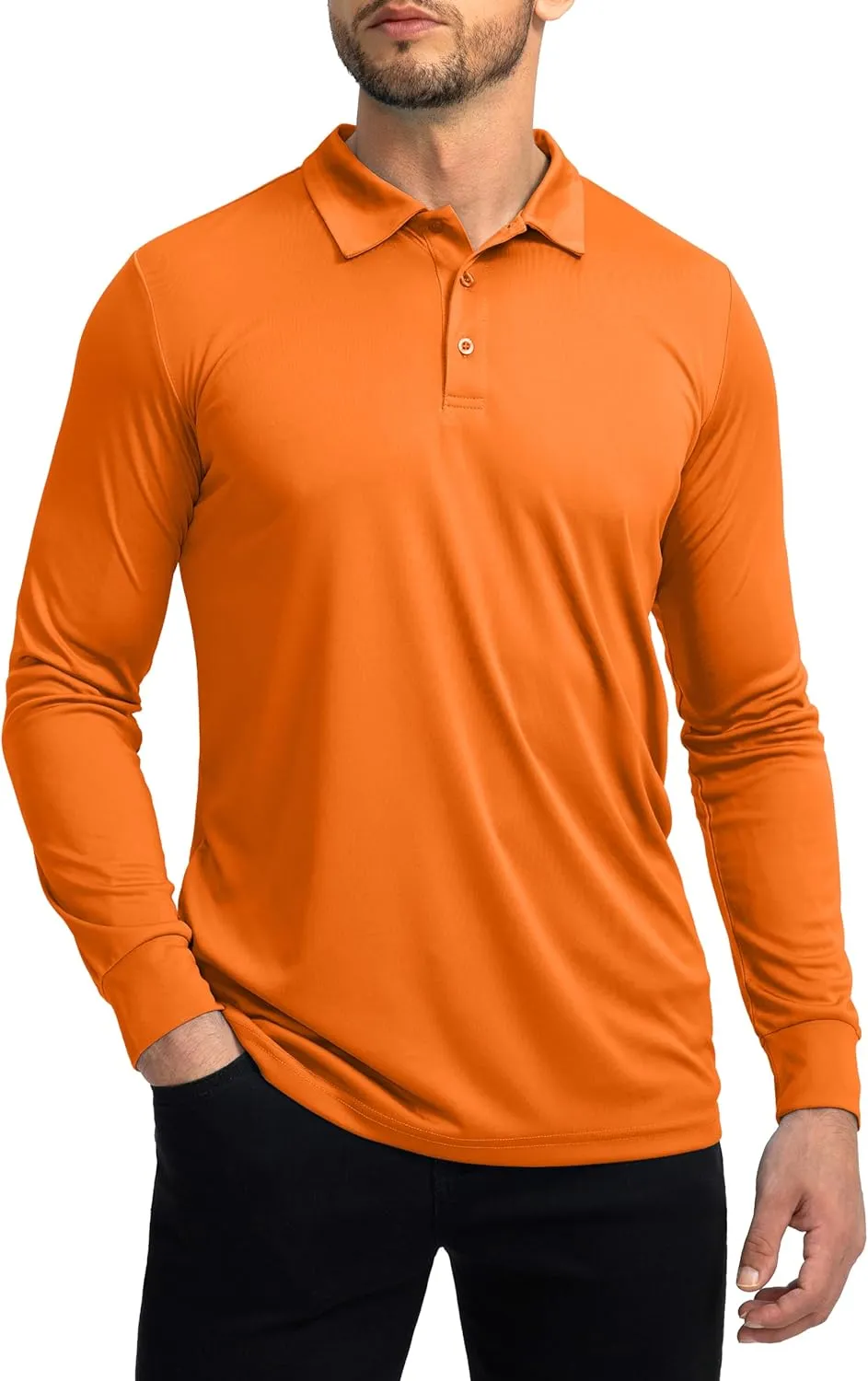 Men's Polo Shirt Long Sleeve Golf Shirts Lightweight UPF 50  Sun Protection Cool Shirts for Men Work Fishing Outdoor