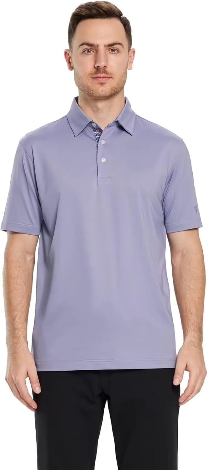 Mens Polo Shirts Short and Long Sleeve Casual Solid Stylish Dry Fit Performance Designed Collared Golf Polo Shirts for Men