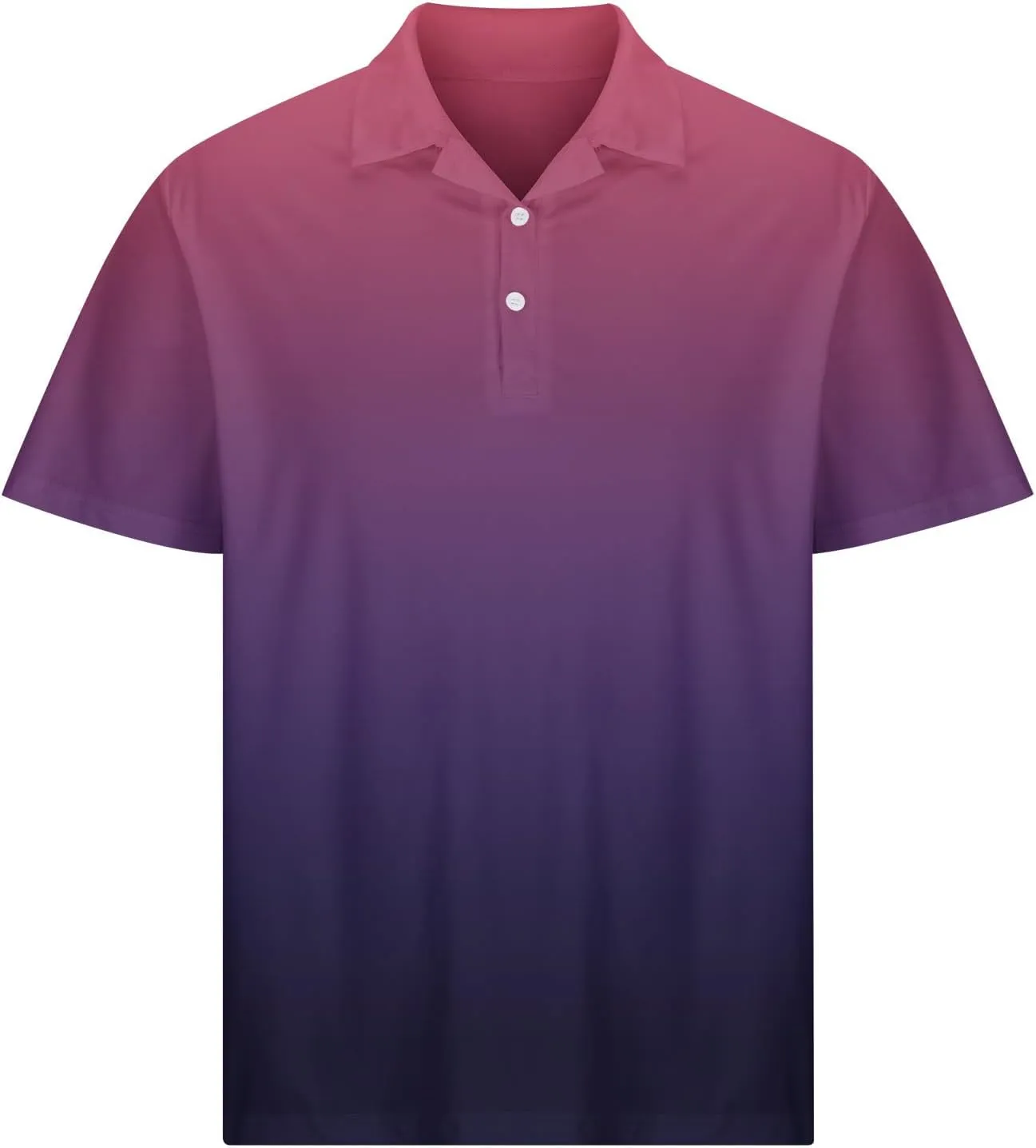 Mens Polo Shirts Short Sleeve Gradient Color Gym Workout Golf T-Shirt Casual Fashion V Neck Button Down Tops 2025