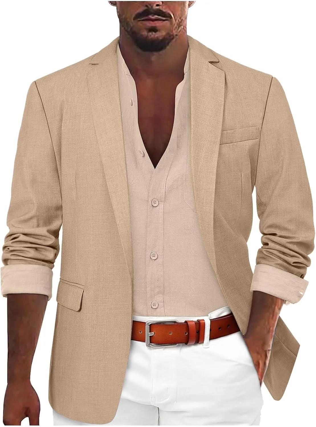 Mens Suit Jacket Gym Sport Coats Slim Fit Business Office Work Blazers Lightweight Open Front Stretch Work Cardigan