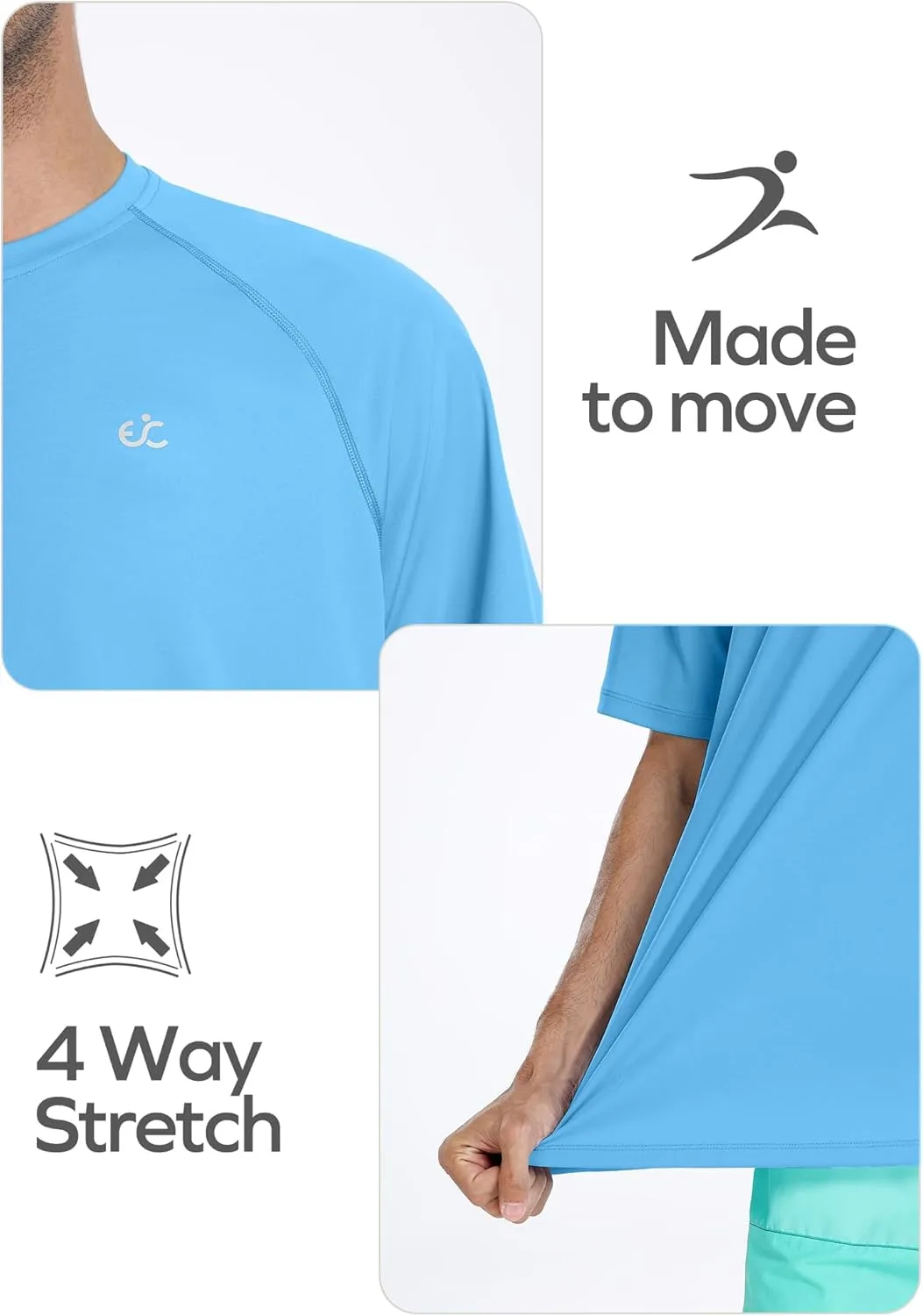 Men's Swim Shirt Quick Dry Sun Shirts UPF50  Rash Guard for Men Short Sleeve UV Sun Protection Beach Shirts