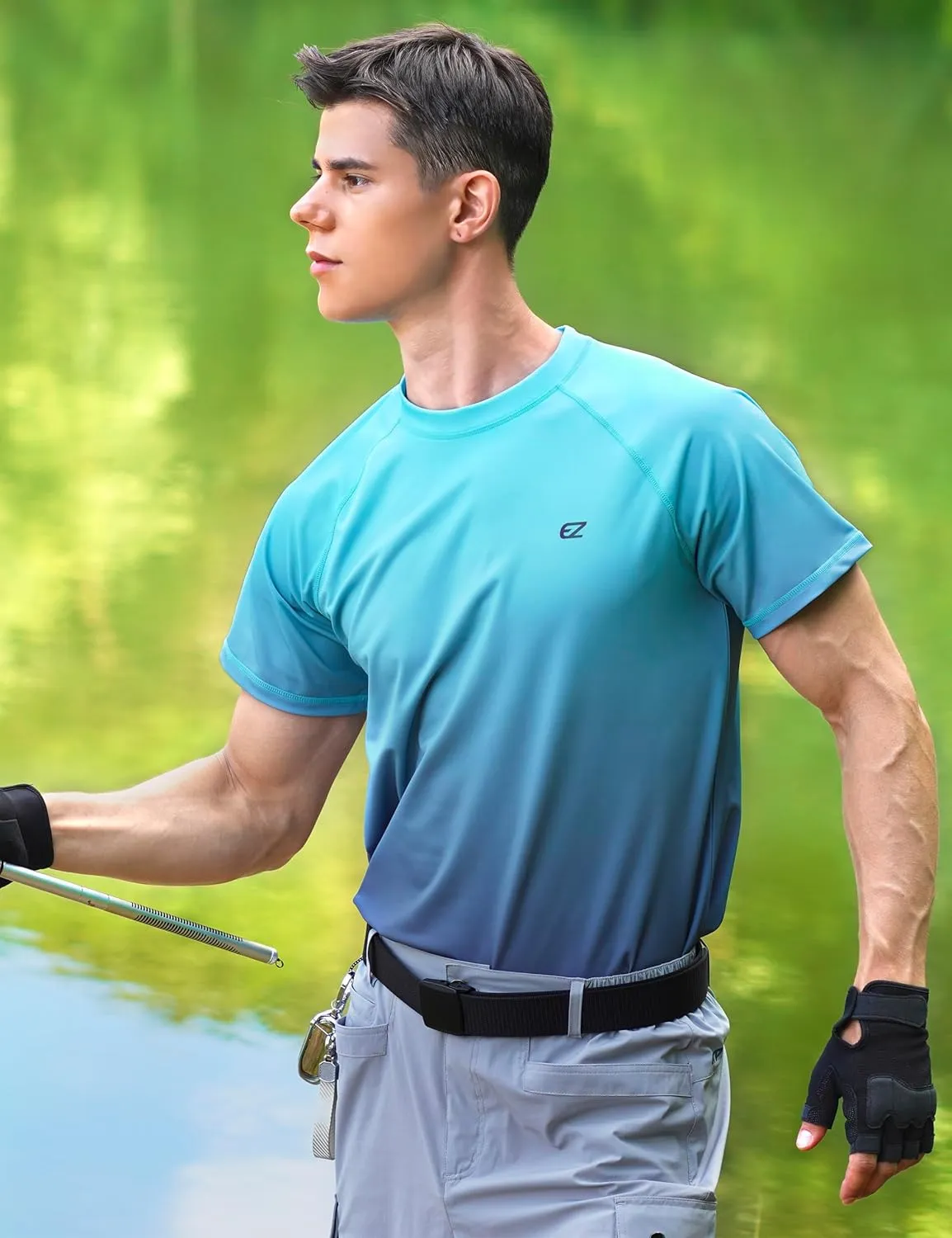 Men's Swim Shirts Rash Guard UPF 50  UV Sun Protection T-Shirt Quick Dry Fishing Beach T Shirts