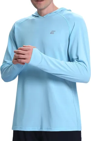Men's UPF 50  Sun Protection Hoodie Shirts UV SPF Long Sleeve Rash Guard Fishing Swim Shirts Quick Dry