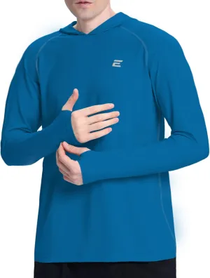 Men's UPF 50  Sun Protection Hoodie Shirts UV SPF Long Sleeve Rash Guard Fishing Swim Shirts Quick Dry