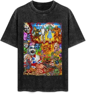 Men's Women's Oversized T Shirts Loose Fit Vintage Washed Tee Short Sleeve Novelty Shirt Tops