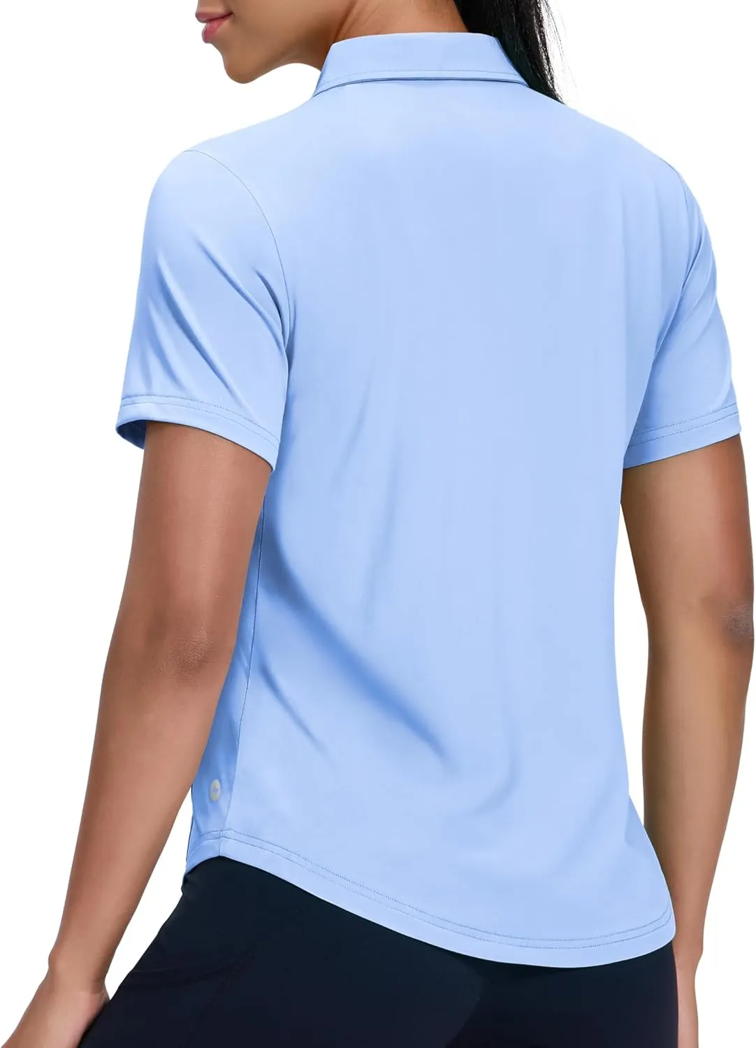 MIER Womens Golf Polo Shirts Short Sleeve Quick Dry Sun Protection Active UV Shirts Collared Tennis Tops, 4 Buttons